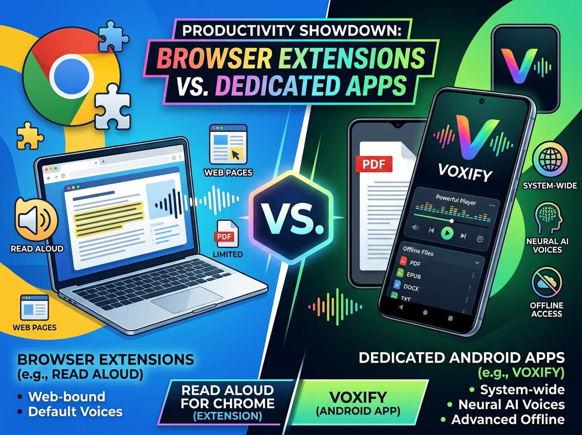 Browser Extensions vs. Dedicated Apps: A Productivity Showdown